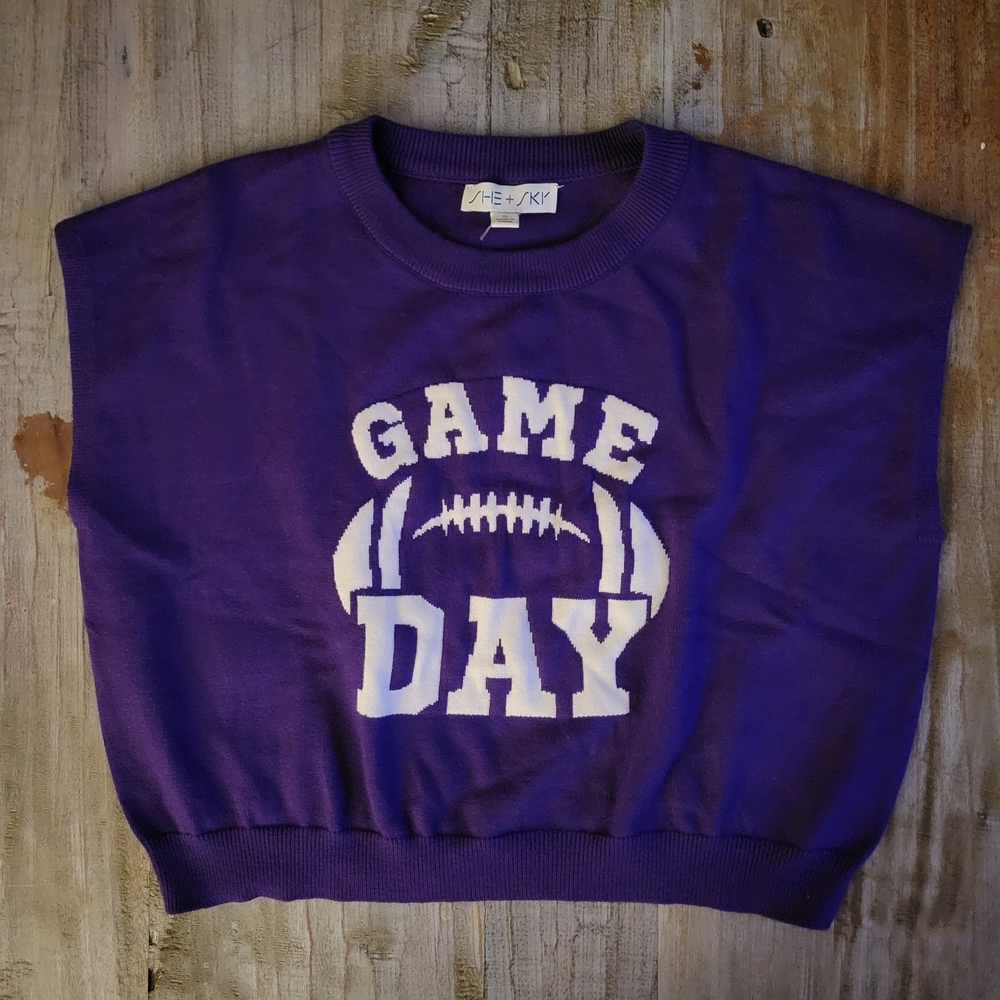She + Sky Purple Game Day Sweater